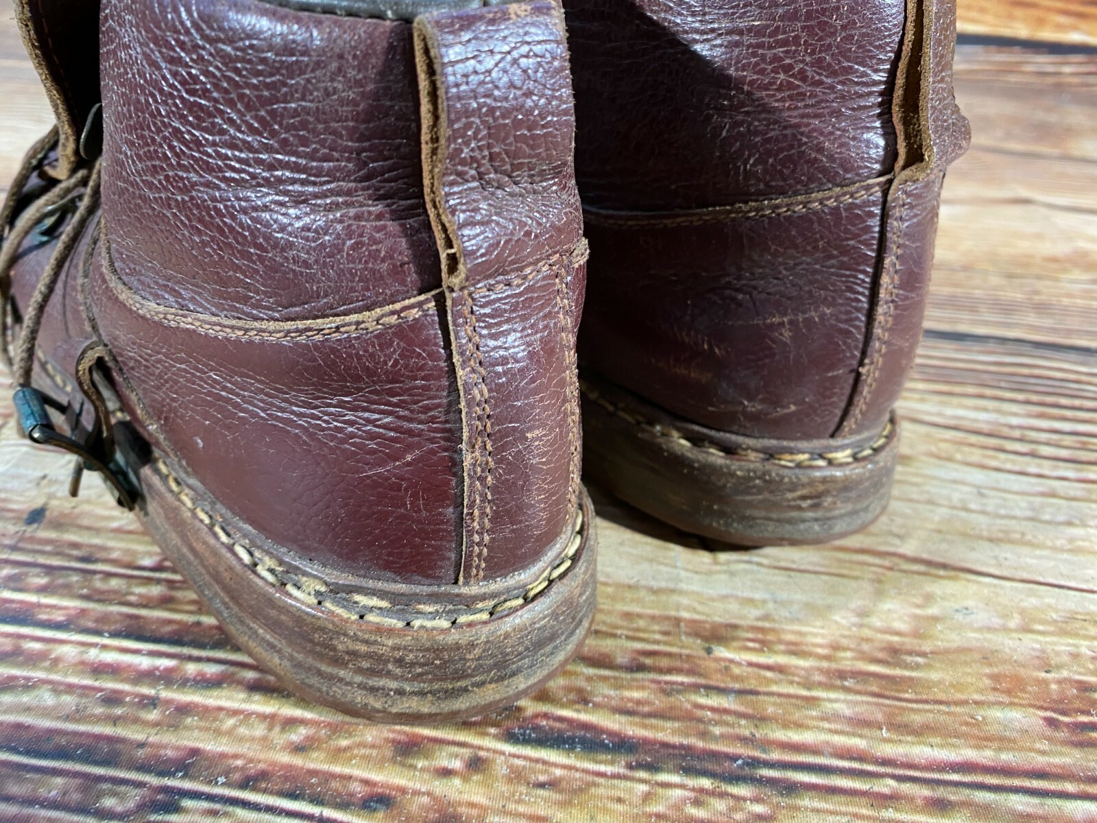 Vintage Leather Cross Country Ski Boots Kandahar Cable Bindings EU36