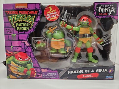 Teenage Mutant Ninja Turtles Mutant Mayhem RAPHAEL Glows In Dark 3 Pack Figures