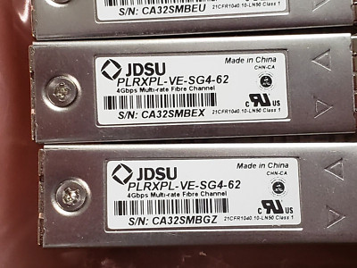 (LOT of 4)  Jdsu PLRXPL-VE-SG4-62 Fibre Channel 4 Gbps Multi Rate 4 Modules