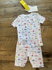 NWT Kissy Kissy Girls Sea Life Print Short Pajamas 18-24 Months Pima Cotton