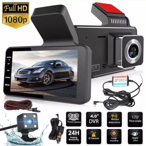 4in 1080P HD Car DVR Dual Lens Camera Video Recorder Rearview Dash Cam G-sensor