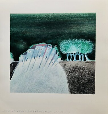 Der Weisse Berg, Original Steindruck  von Lilo Fromm; signiert,  nummeriert. ￼ ￼