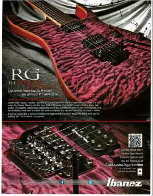 2011 IBANEZ RG Premium Electric Guitar High Voltage Violet magazine ad