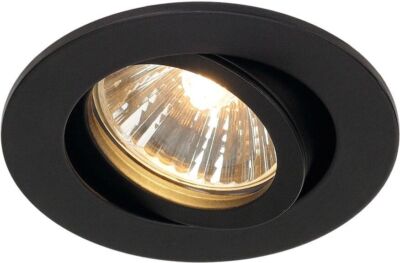 SLV NEW TRIA 68 rund, Indoor Deckeneinbauleuchte, QPAR51, schwarz, 50W