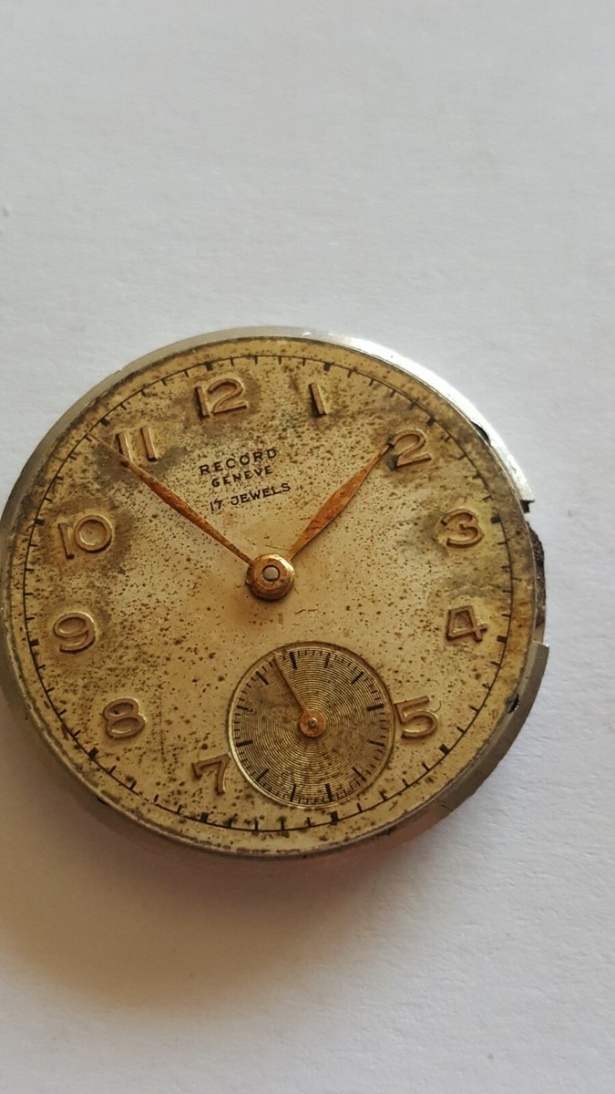 VINTAGE swiss made ultra rare RECORD GENEVE 17 jewels WWII watch