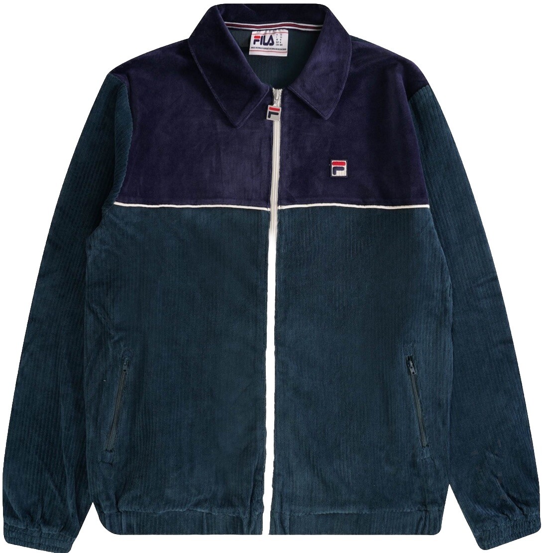 Giacca da pista retrò Fila Gerardos velluto taglia media nuova con etichette