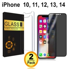 2 Pack iPhone 14 13 12 11 X Pro Max Plus Tempered Glass Screen Protector