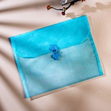 1pcs Rana Pulsante Organza Borsa Sottile Antipolvere Filato Sciarpa Astuccio