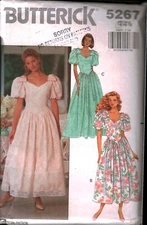 5267 Vintage Butterick Sewing Pattern Misses 1990s Formal Prom Dress Evening OOP