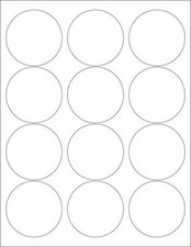 Laser/Inkjet Labels 2-1/2" Round - 12 per Page 6,000 Labels - 500 Sheets