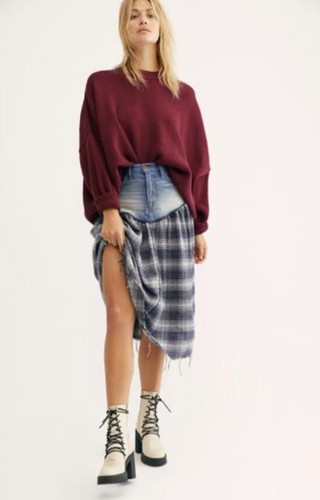 NWT $225 Free People NSF Remy Contrast Skirt Size 24 Z293-16