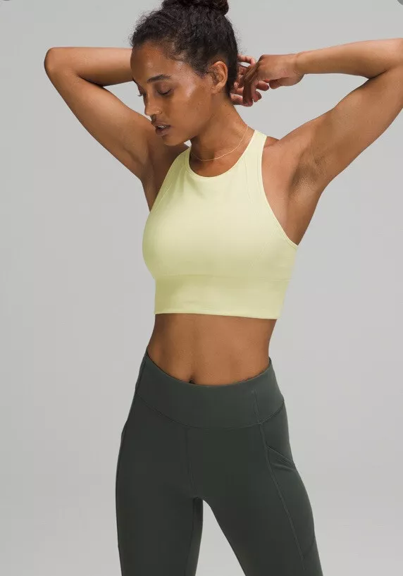 NEW LULULEMON EBB to TRAIN Sports Bra Medium Support C/D Cup Dee Green Size  12