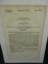 Government Report 1838 David Rollins 21st Regiment Army Battle of Williamsburg