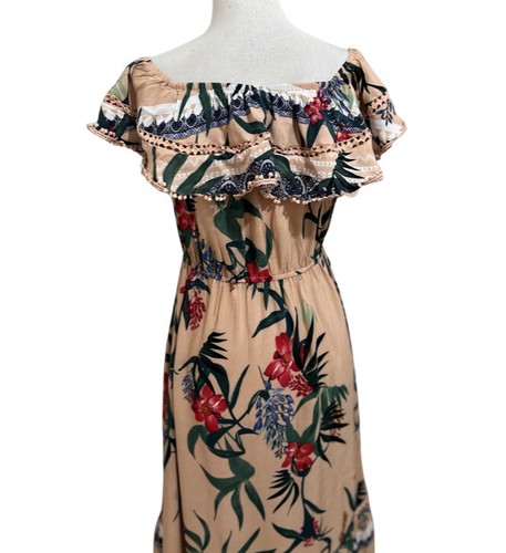 JAASE Off Shoulder Floral Hi-Low Boho Rayon Dress. Size S. GUC - Picture 7 of 12