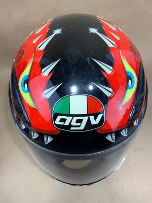AGV 2001 Motorcycle Helmet S Small Red Sea Dragon Fish Honda Yamaha Suzuki  Italy | eBay
