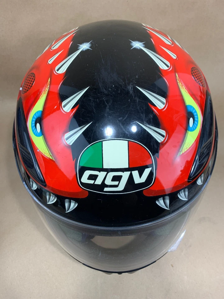 Casco de motocicleta AGV 2001 S pequeño pez dragón mar rojo Honda Yamaha Suzuki Italia Foto 2 de 4