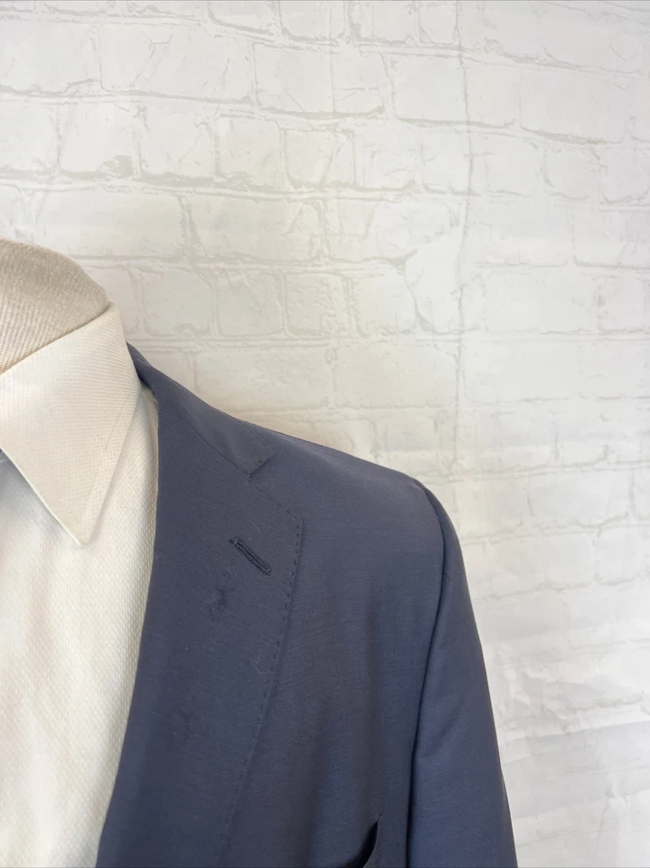Blazer de lana lisa azul marino Etro para hombre 46L $2,195 Foto 2 de 4