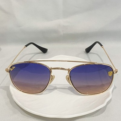 Ray-Ban RB3557 Luxury Square Metal Sunglasses Unisex UV400 purple Gradient