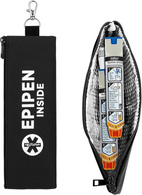 Epipen Carry Case for 2 Epipens, Double Sided Emergency Printing Epipen Holder B