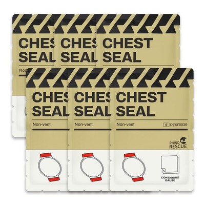 RHINO RESCUE Chest Seal Non-Vented, Sterile Emergency Trauma Dressing, Occlusive