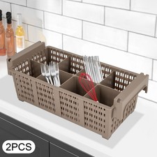 2Pcs Cutlery Washing Basket Utensil Holder Cutlery Basket Silverware Drying Rack