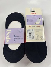 2 6-Packs Peds Women's Low Cut Lightweight No Show Liner Socks Black Size E 8-12