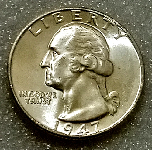 🟅 BU 1947-D 90% Silver Wash. Quarter 25¢ - 79-Year-Old Coin