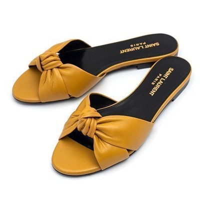 Saint Laurent Pantoletten flach weiß 28172533
