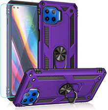 For Motorola One 5G Case with HD Screen Protector, Military Grade Ring Car Mou
