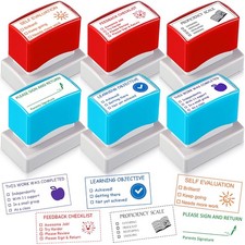 6 Pcs Teacher Stamps for Grading Self Inking Behavior Stamps for Education Ho...