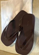 The Row City Flip Flop Sandals Bordeaux Leath...