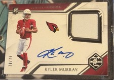 Kyler Murray 2019 Panini Limited Rookie Patch Auto #ED 38/75 On Card Autograph. rookie card picture