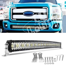 420w 4042 Tri Row Led Light Bar Lower Bumper For 11-16 F250 F350 Super Duty