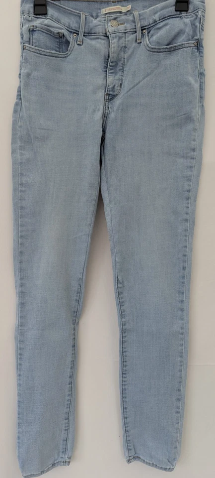 Levi's 311 Shaping Skinny Light Blue Denim Jeans W30 L32 - Image 3 of 4