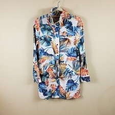 Chico's Palm-Print Linen Utility Jacket Size 4/6