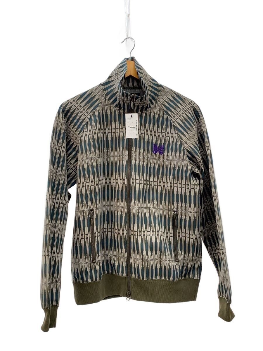 Needles S Polyester Green Allover Pattern Jacket … - image 1