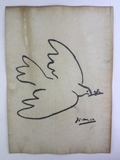 Pablo Picasso COA Art Painting Original Drawing Vintage Paper Signed