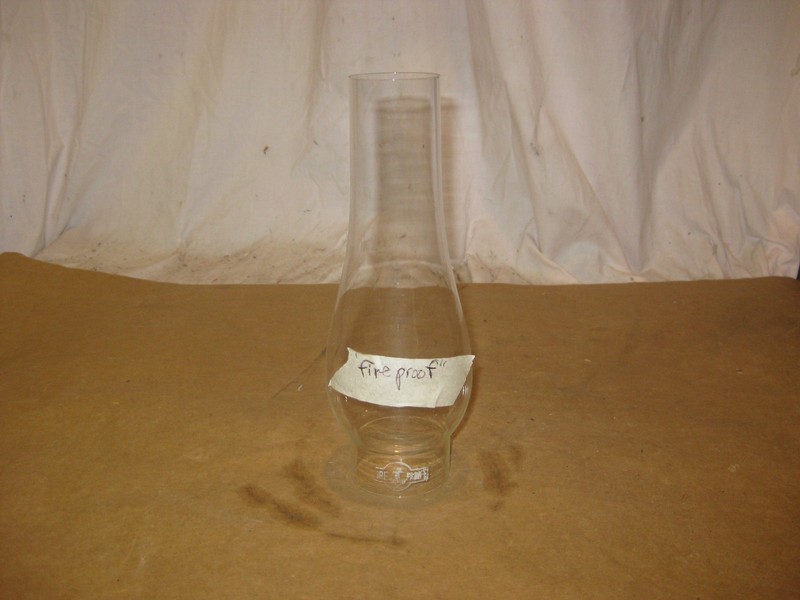 RARE SIGNED FIREPROOF Clear Glass Lamp Chimney LQQK