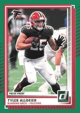 2025 Donruss #41 Tyler Allgeier Press Proofs Green