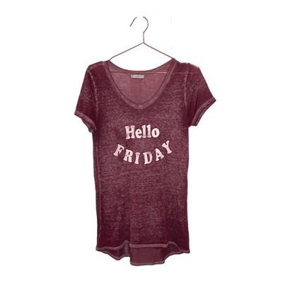 Maurices burn out t shirt Short sleeved hello Friday size medium
