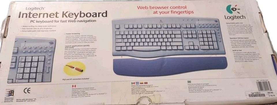 VINTAGE LOGITECH WINDOWS PS/2 CABLE KEYBOARD Y-SB3 IN OEM BOX RM0-KBRK - Image 2 of 4