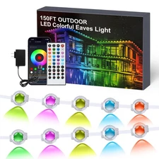 Permanent Outdoor Lights, 150ft Eave Lights 75 Lights, IP67 Waterproof Outdoo...