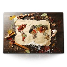 Quadro su tela 120x80 cm mappa del mondo spezie quadro cucina arte