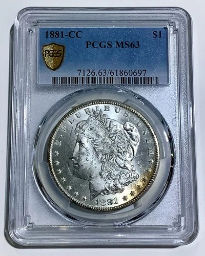 1881 CC Morgan Silver Dollar $1 PCGS MS63 Uncirculated Key Date Carson City