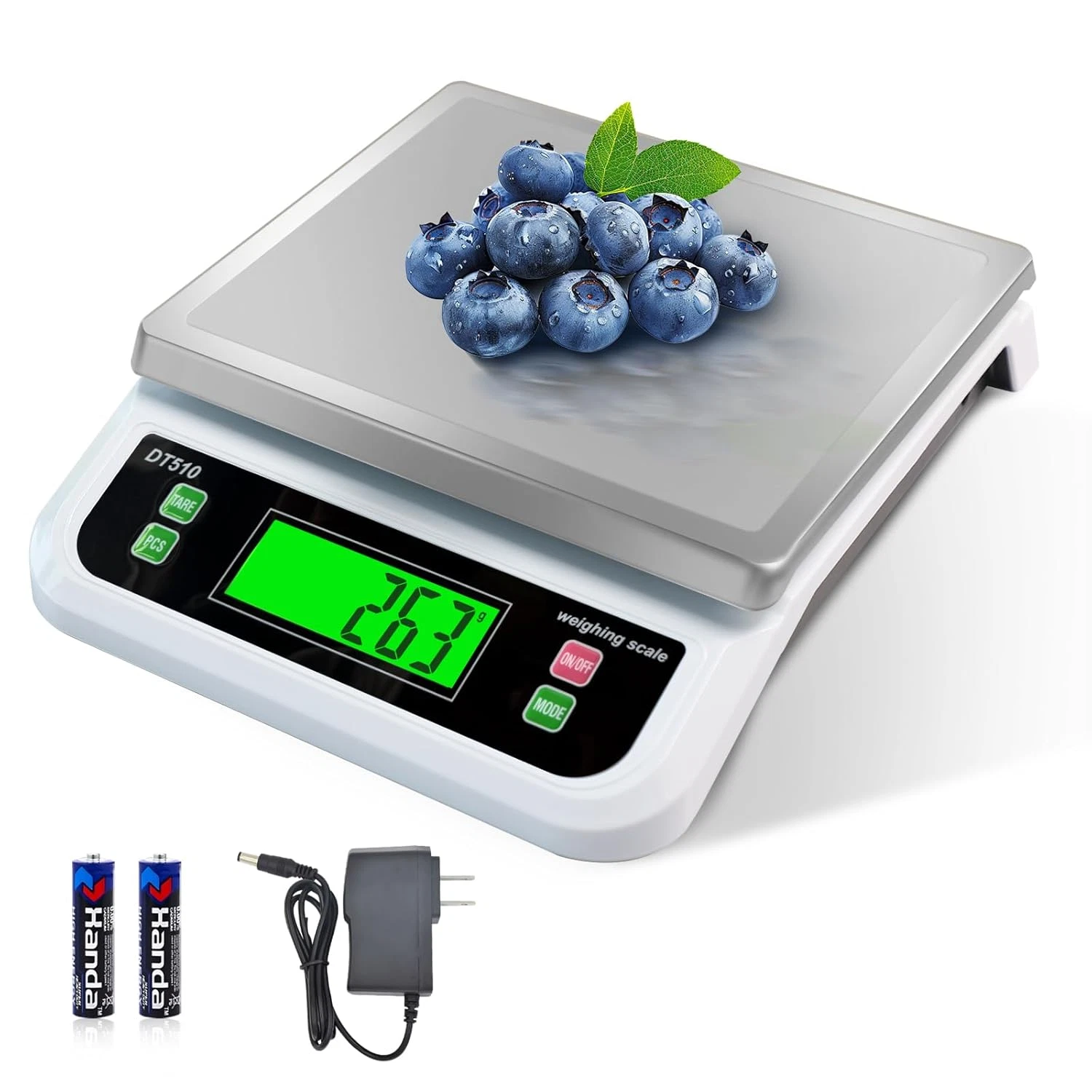 Large Digital Kitchen Scale 40Kg/88Lbs Commercial Food Scale with Tare and PCS