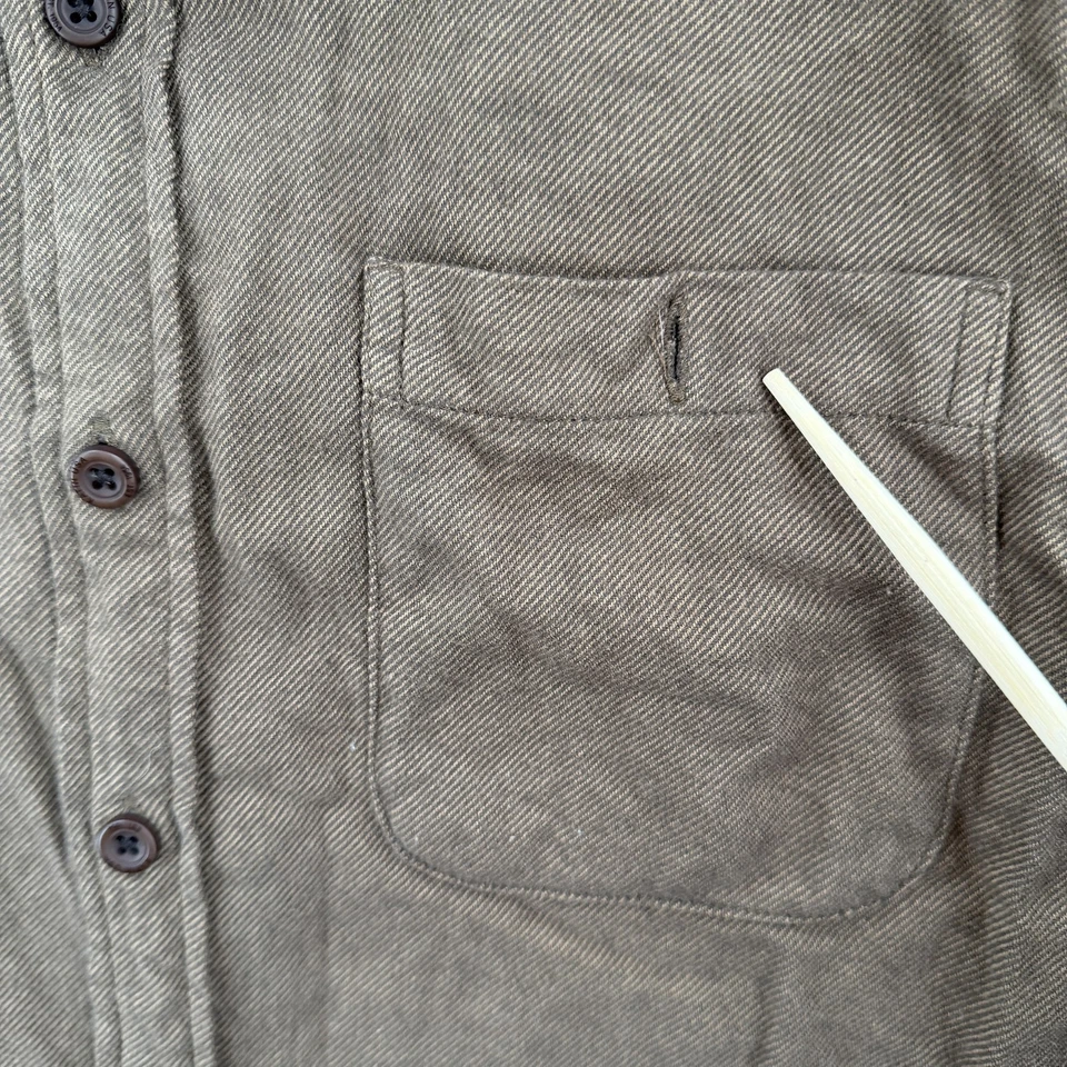 Camisa Katin Para Hombre Mediana Marrón Algodón Sarga Abotonada Manga Larga Informal Bolsillo Foto 4 de 4