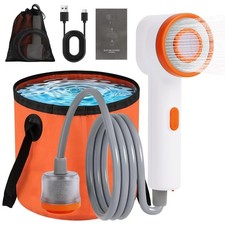 Portable Shower for Camping, 2500mAh Rechargeable Camp Shower Pump with Folda...