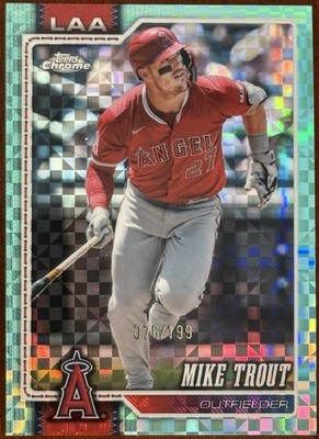Mike Trout 2026 Topps Chrome Aqua X-Fractor /199 Angels #200