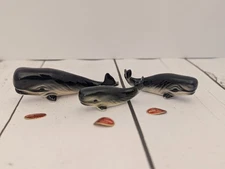 Vtg Miniature Bone China Whales Set of 3 Nautical Figurines Taiwan 60s 70s