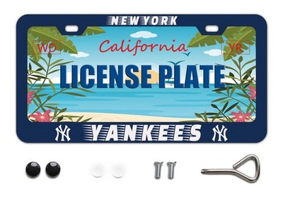 BOARLIDA Yankees Design License Plate Frame Durable New York Baseball Team De...